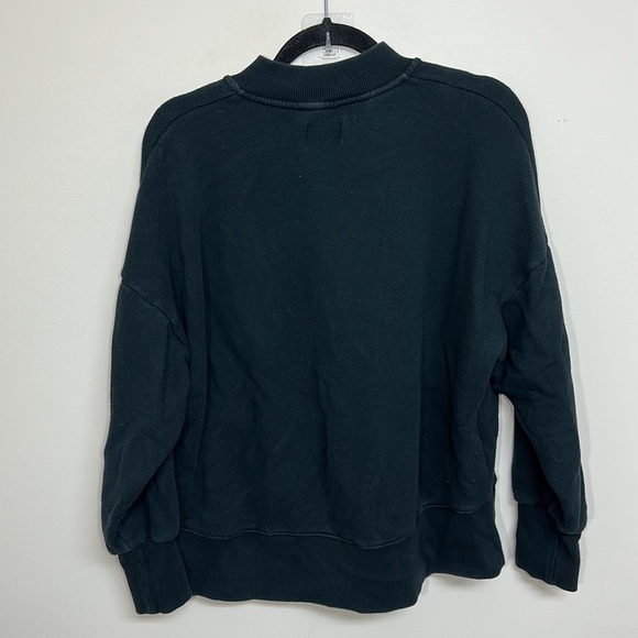 Madewell MWL Airyterry Half-Zip Tunic Sweatshirt Black Small - Picture 4 of 6